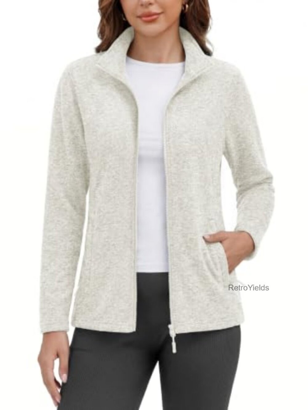 Women's Fleece Zip Up Jacket with Pockets
